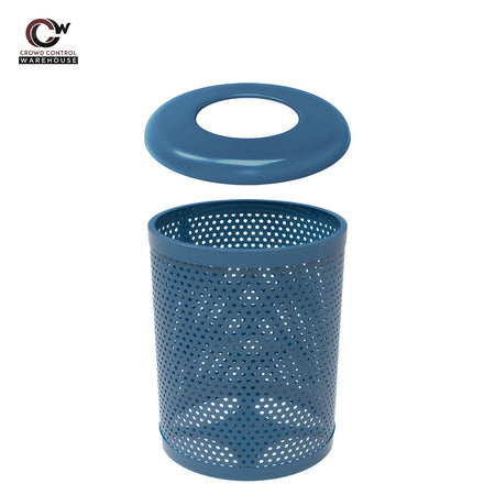 55 Gallon Trash Receptacle - Circular Pattern - Crowd Control Warehouse