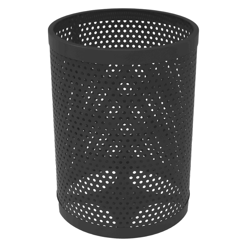 55 Gallon Trash Receptacle - Circular Pattern - Crowd Control Warehouse