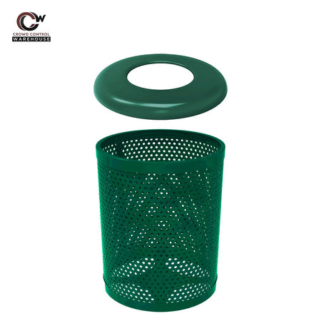 55 Gallon Trash Receptacle - Circular Pattern - Crowd Control Warehouse