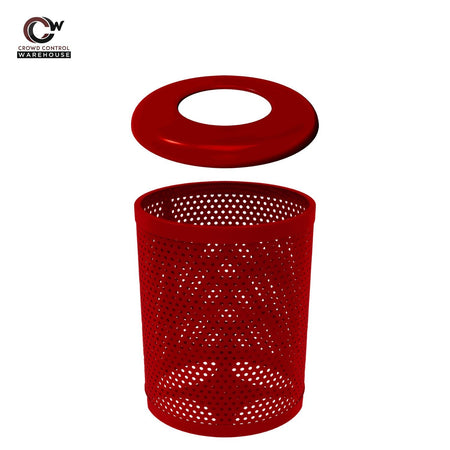55 Gallon Trash Receptacle - Circular Pattern - Crowd Control Warehouse