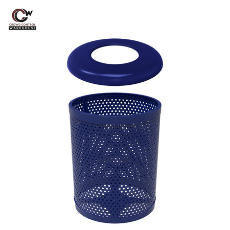 55 Gallon Trash Receptacle - Circular Pattern - Crowd Control Warehouse