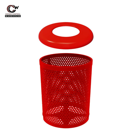55 Gallon Trash Receptacle - Circular Pattern - Crowd Control Warehouse