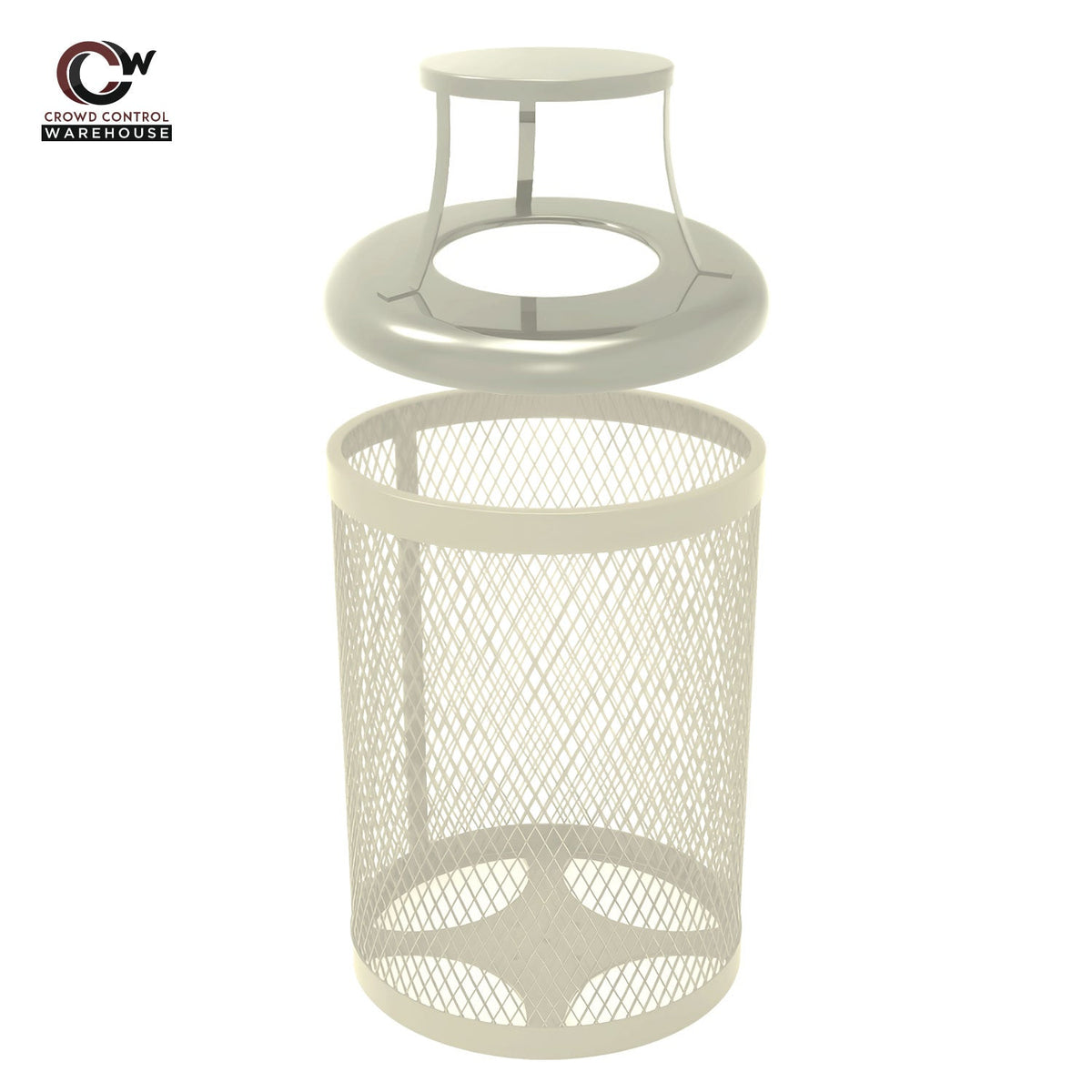 55 Gallon Trash Receptacle - Diamond Pattern - Crowd Control Warehouse