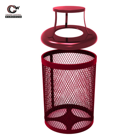 55 Gallon Trash Receptacle - Diamond Pattern - Crowd Control Warehouse