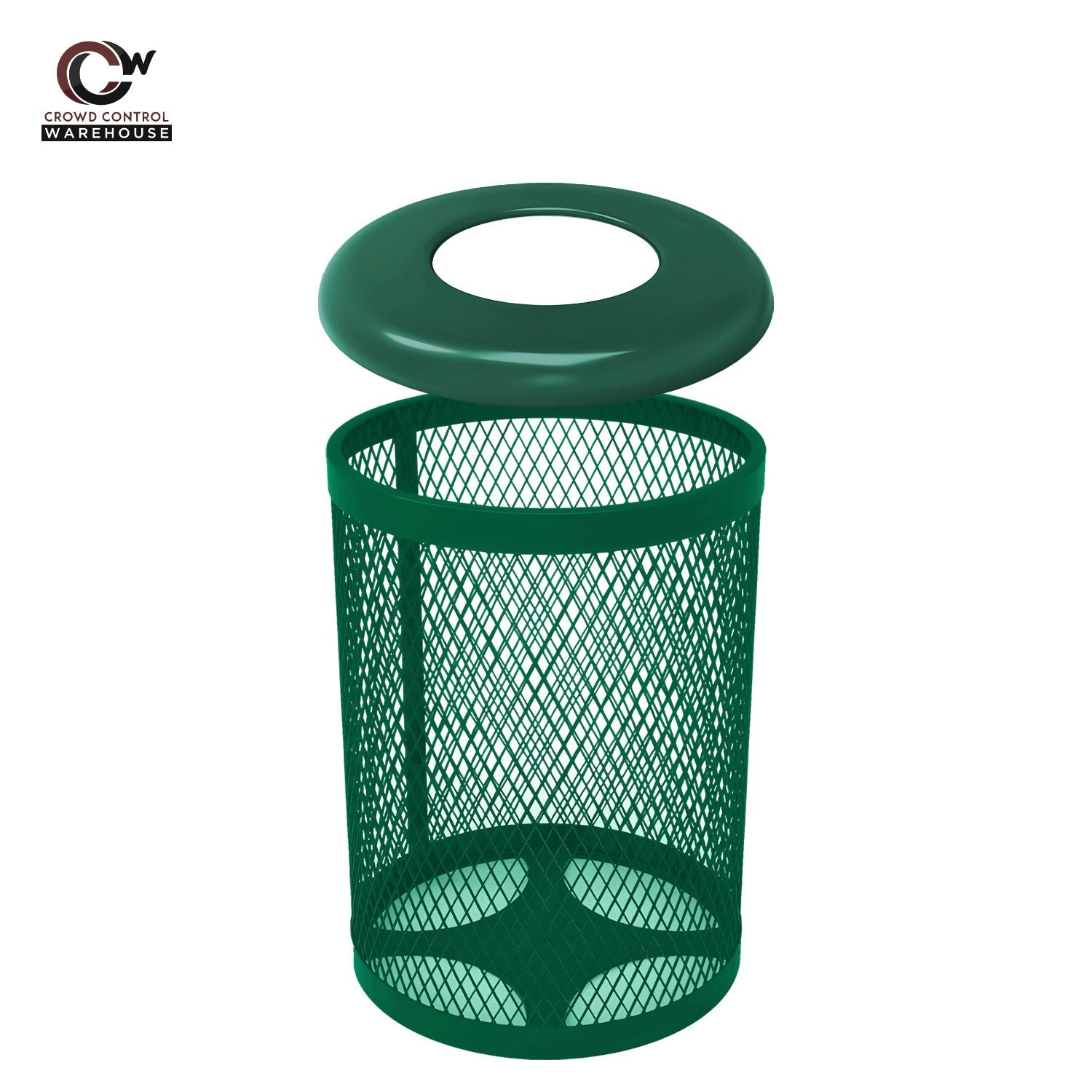 55 Gallon Trash Receptacle - Diamond Pattern - Crowd Control Warehouse