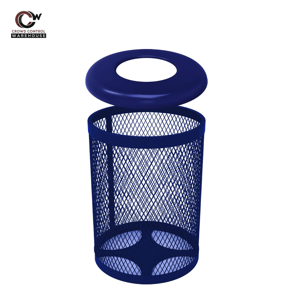 55 Gallon Trash Receptacle - Diamond Pattern - Crowd Control Warehouse