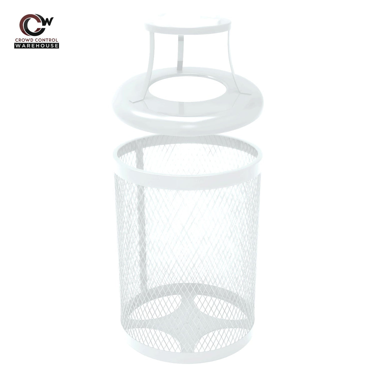 55 Gallon Trash Receptacle - Diamond Pattern - Crowd Control Warehouse