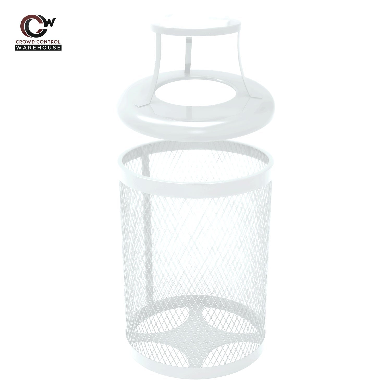 55 Gallon Trash Receptacle - Diamond Pattern - Crowd Control Warehouse
