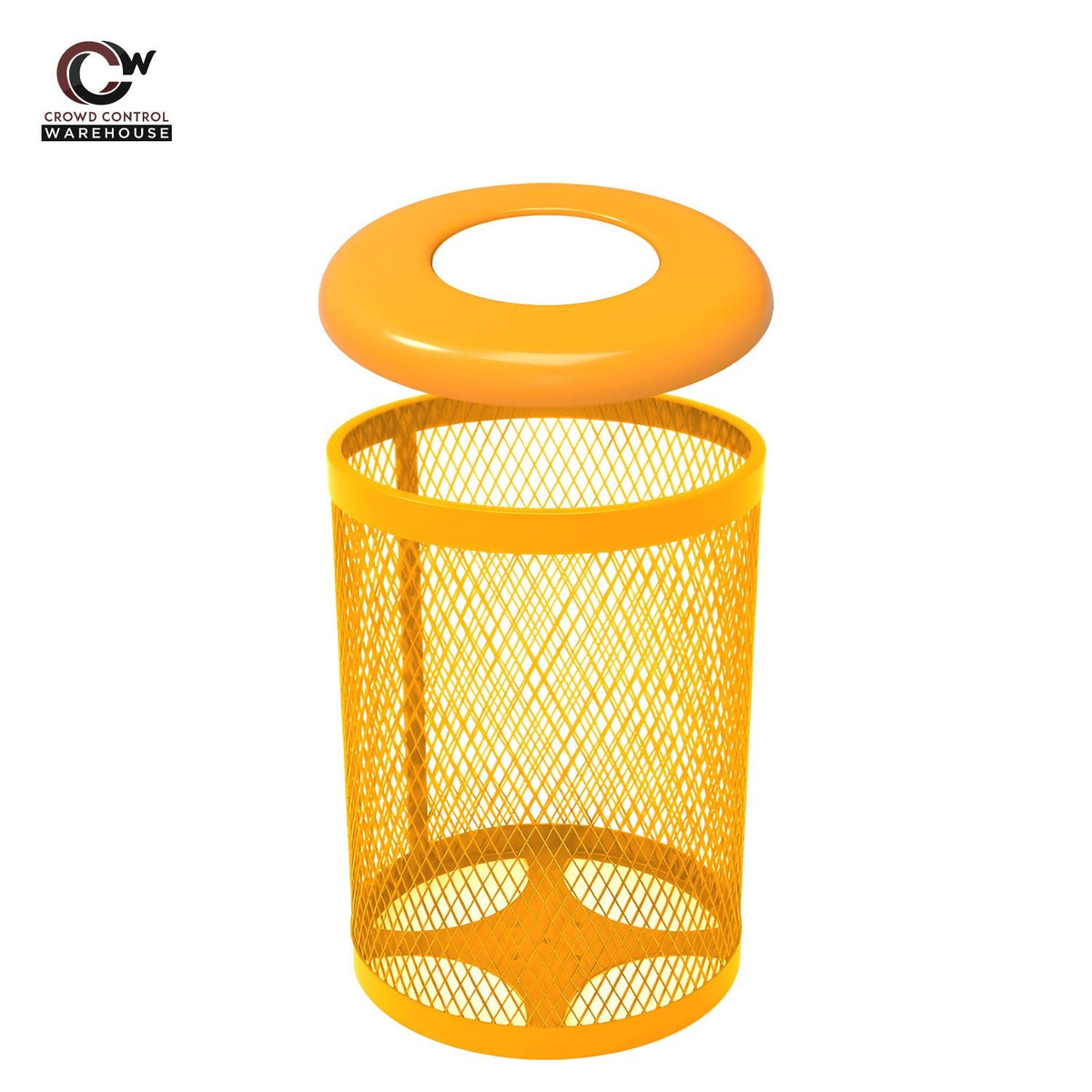 55 Gallon Trash Receptacle - Diamond Pattern - Crowd Control Warehouse