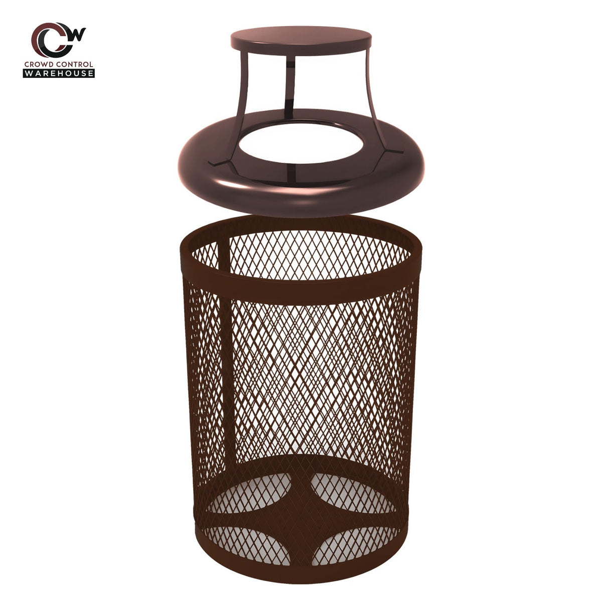 55 Gallon Trash Receptacle - Diamond Pattern - Crowd Control Warehouse