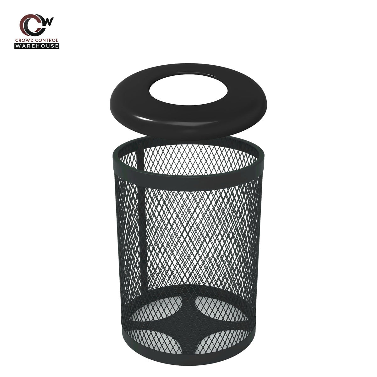 55 Gallon Trash Receptacle - Diamond Pattern - Crowd Control Warehouse