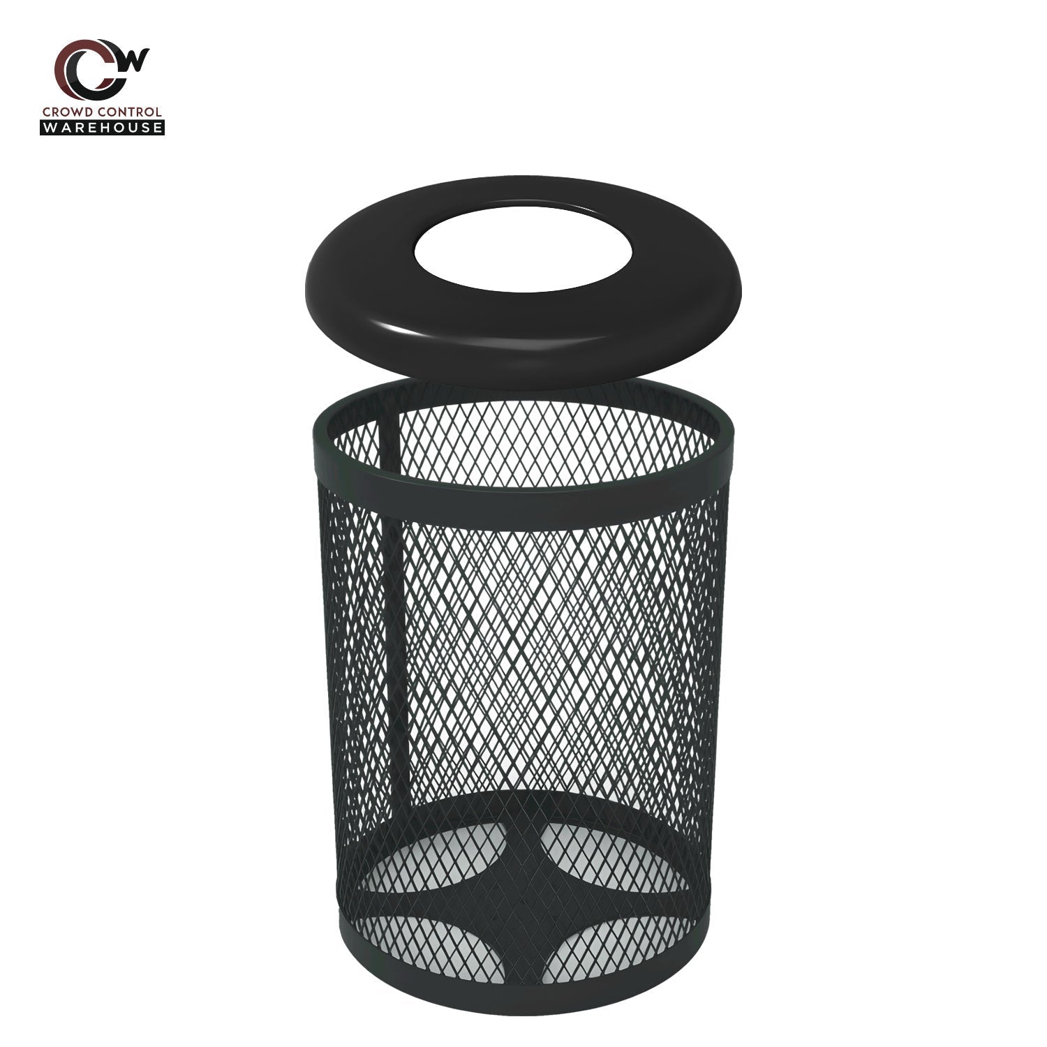 55 Gallon Trash Receptacle - Diamond Pattern - Crowd Control Warehouse