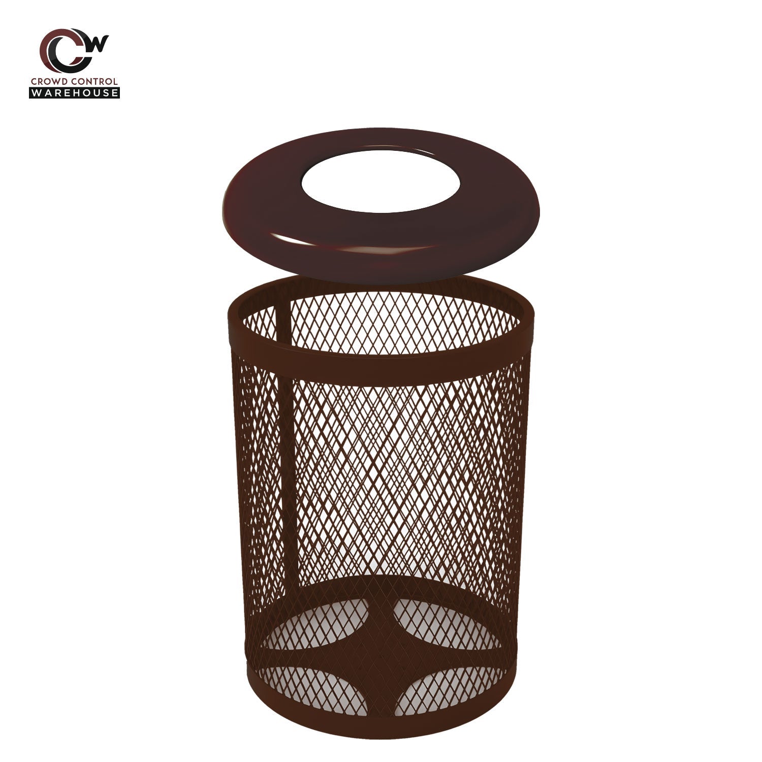 55 Gallon Trash Receptacle - Diamond Pattern - Crowd Control Warehouse