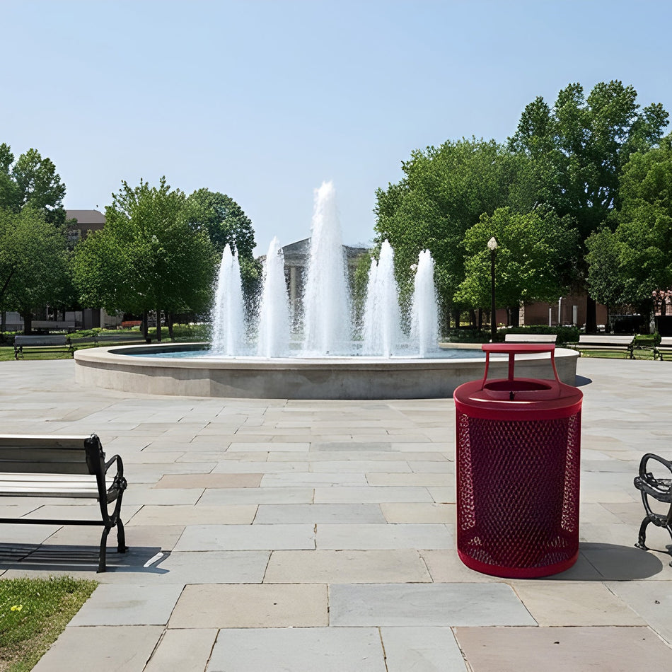 55 Gallon Trash Receptacle - Diamond Pattern - Crowd Control Warehouse