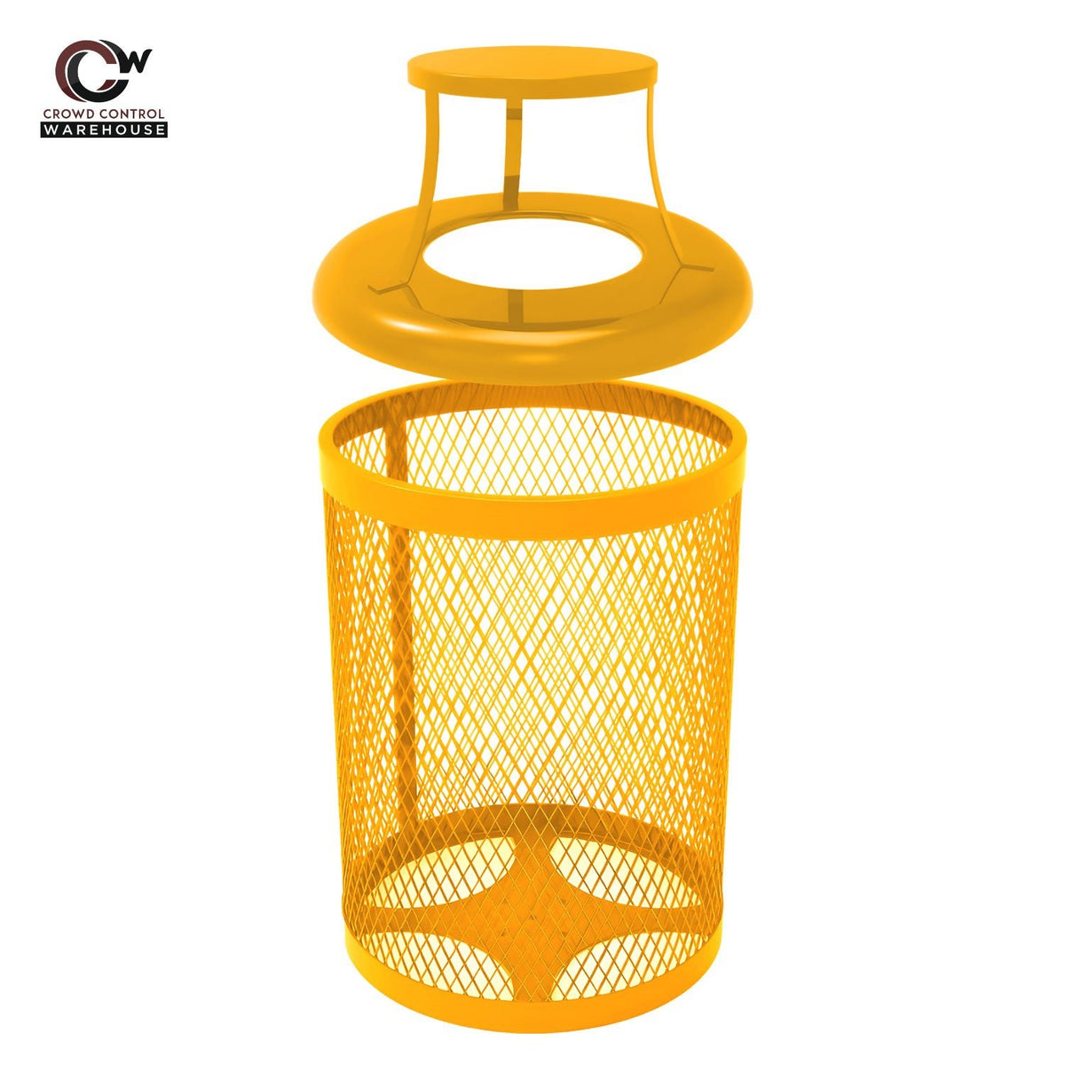 55 Gallon Trash Receptacle - Diamond Pattern - Crowd Control Warehouse