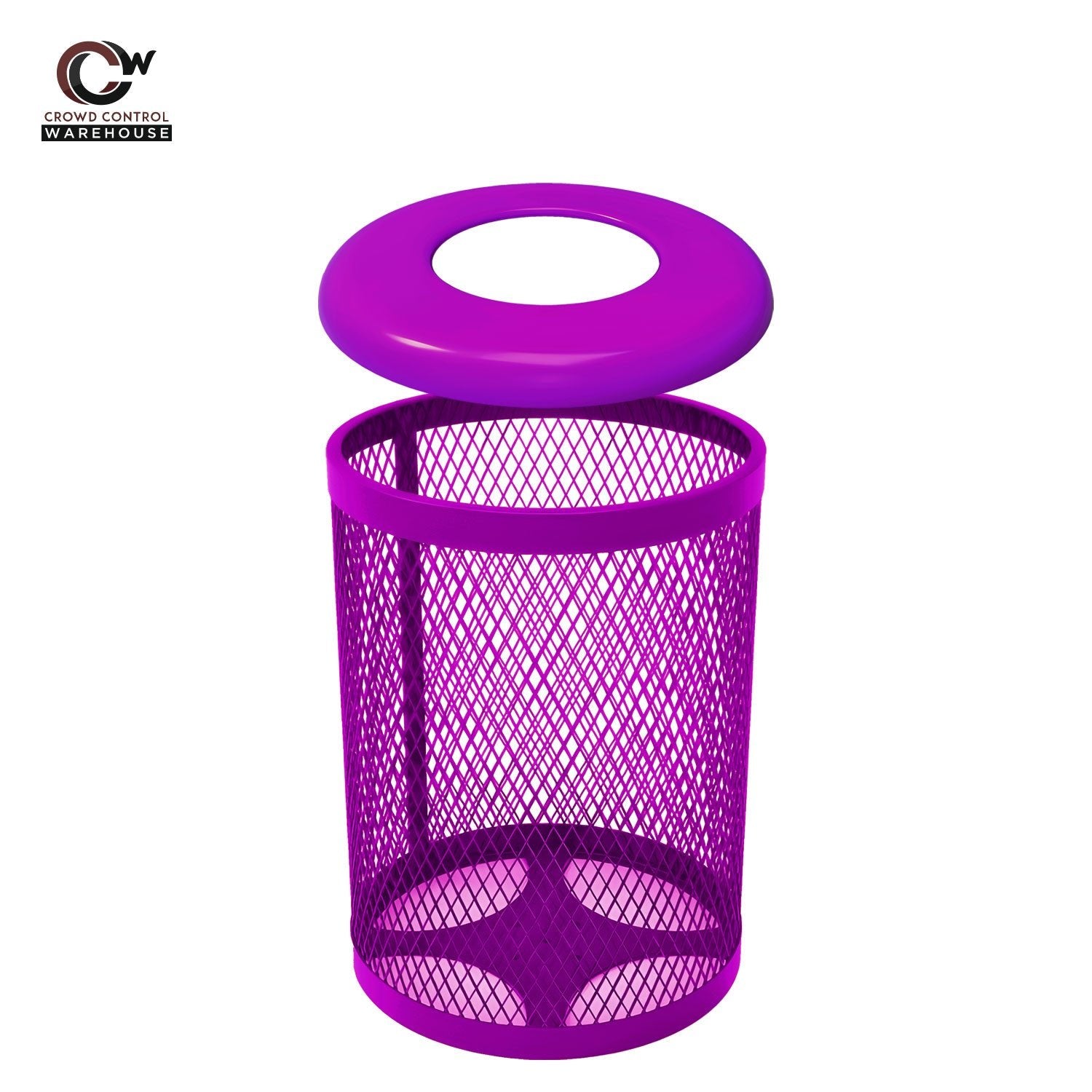 55 Gallon Trash Receptacle - Diamond Pattern - Crowd Control Warehouse