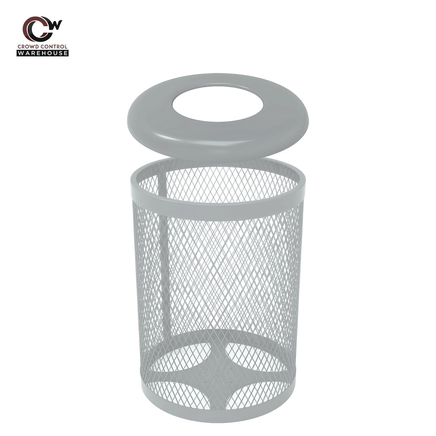 55 Gallon Trash Receptacle - Diamond Pattern - Crowd Control Warehouse