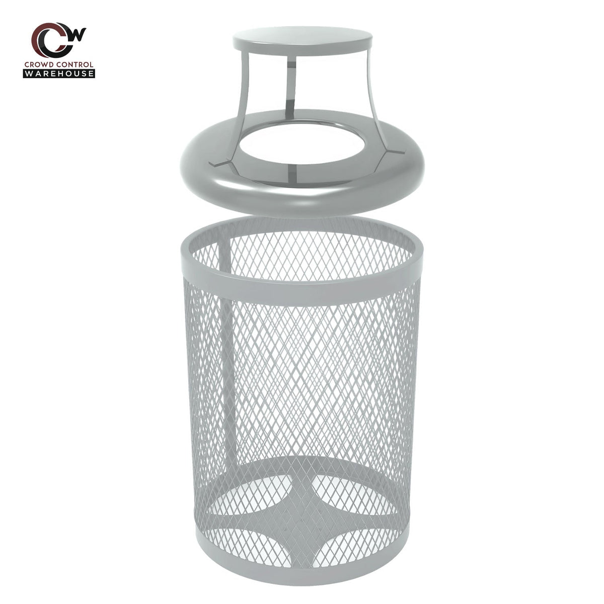 55 Gallon Trash Receptacle - Diamond Pattern - Crowd Control Warehouse