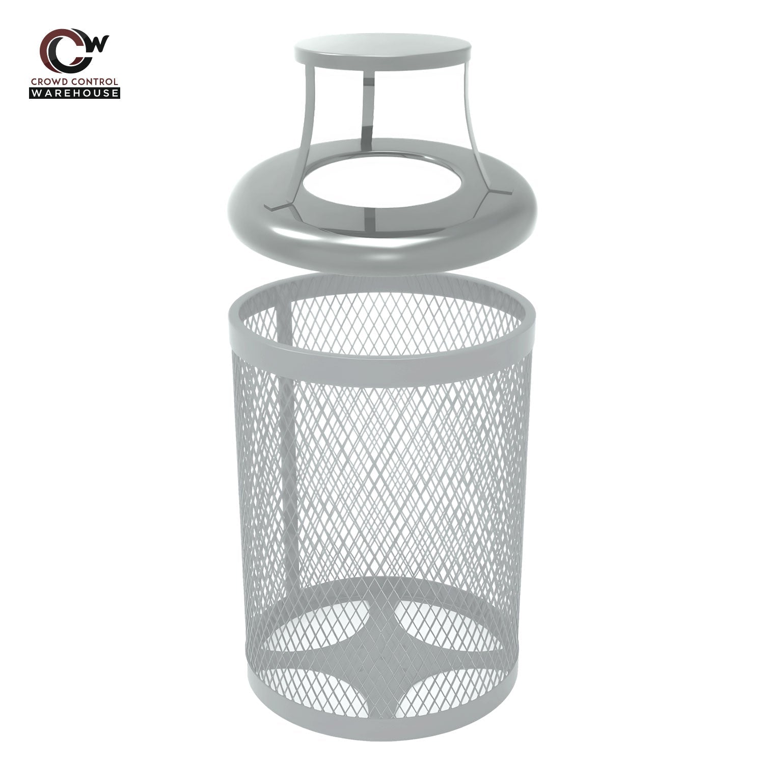 55 Gallon Trash Receptacle - Diamond Pattern - Crowd Control Warehouse