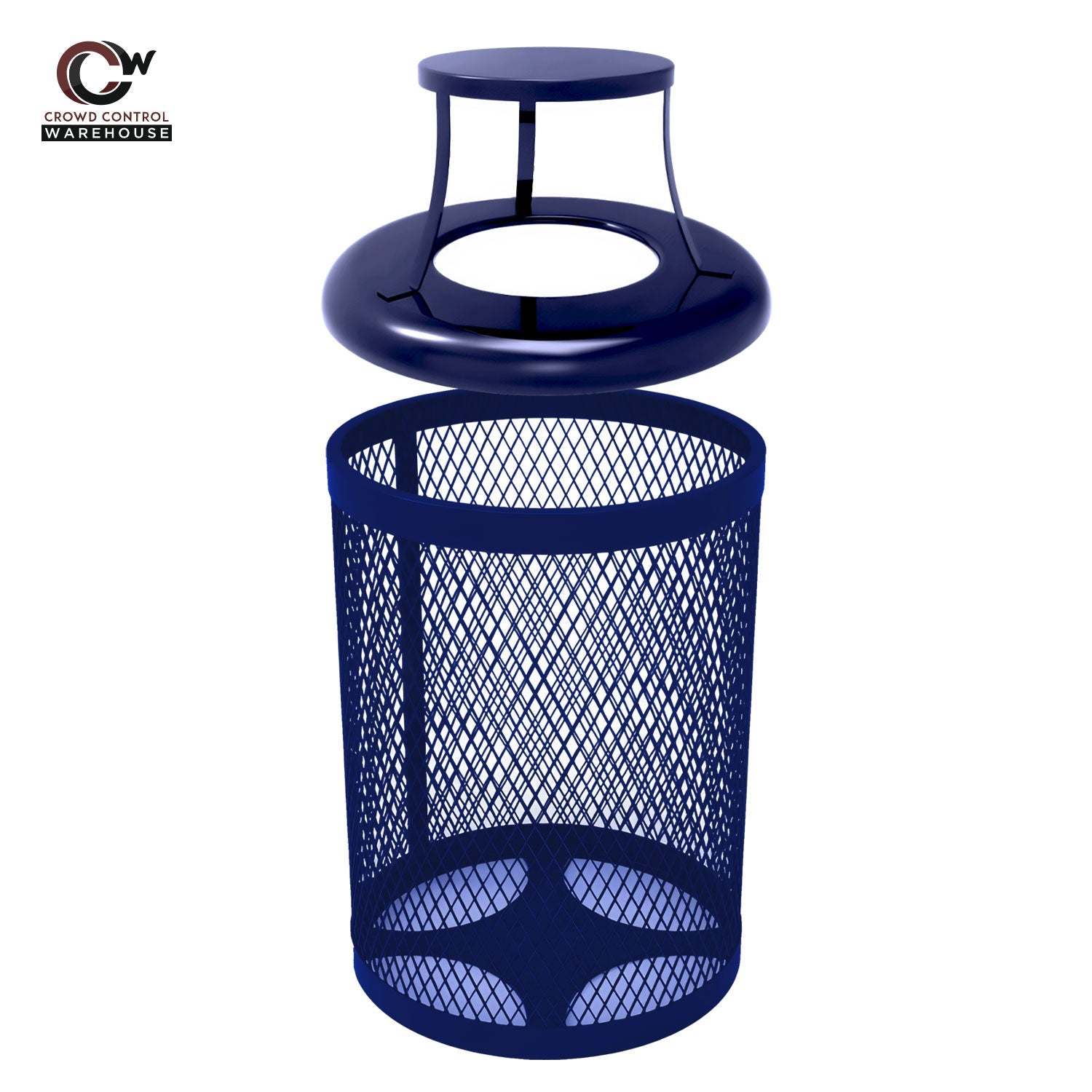 55 Gallon Trash Receptacle - Diamond Pattern - Crowd Control Warehouse