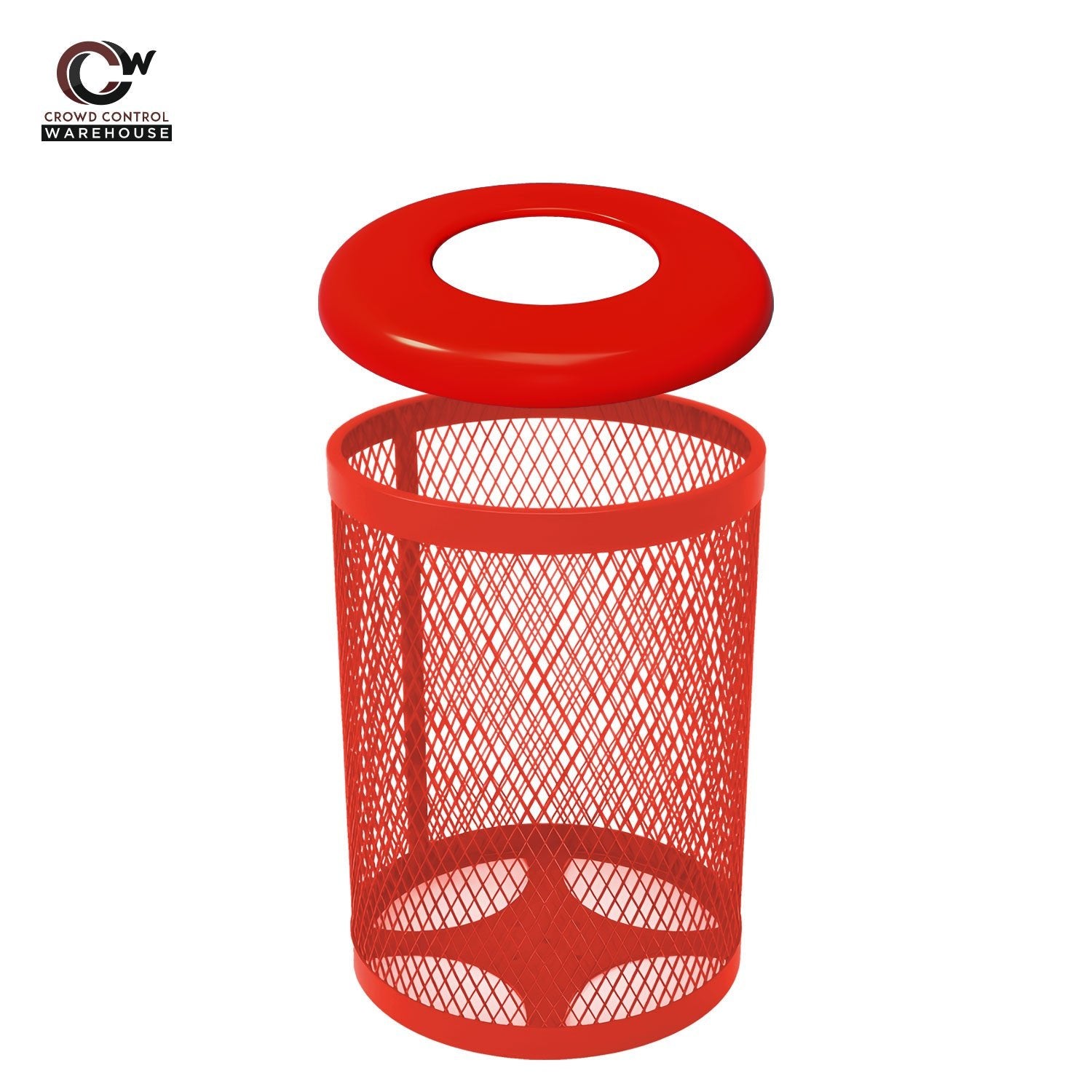 55 Gallon Trash Receptacle - Diamond Pattern - Crowd Control Warehouse