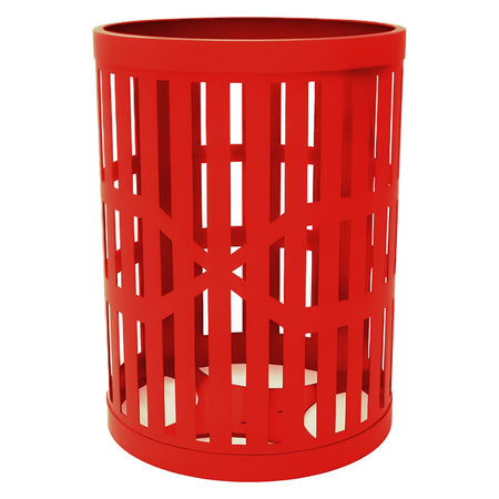 55 Gallon Trash Receptacles - Slatted Steel - Crowd Control Warehouse