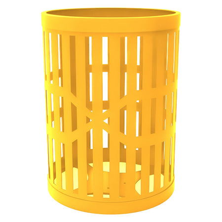 55 Gallon Trash Receptacles - Slatted Steel - Crowd Control Warehouse