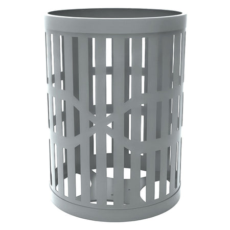55 Gallon Trash Receptacles - Slatted Steel - Crowd Control Warehouse