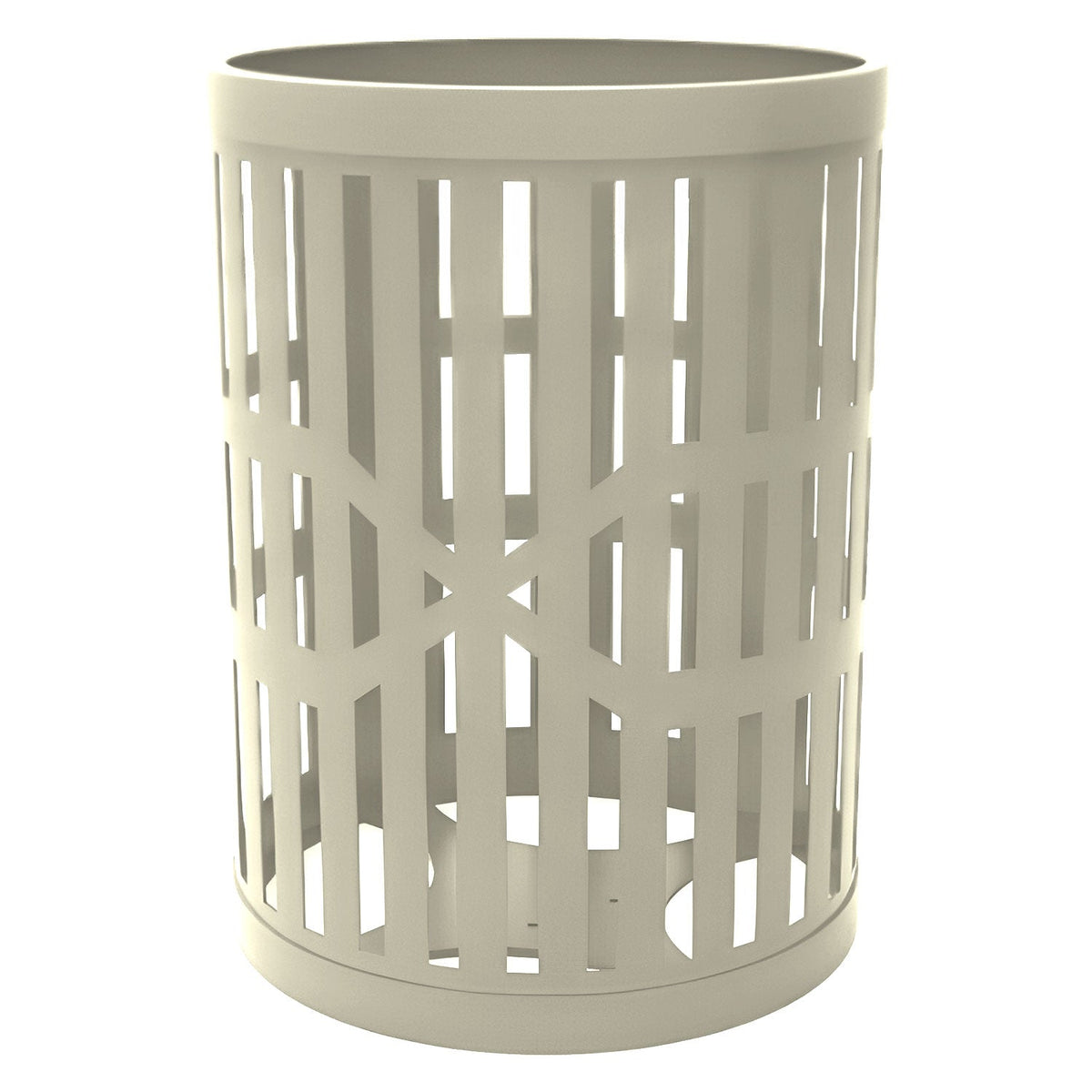 55 Gallon Trash Receptacles - Slatted Steel - Crowd Control Warehouse