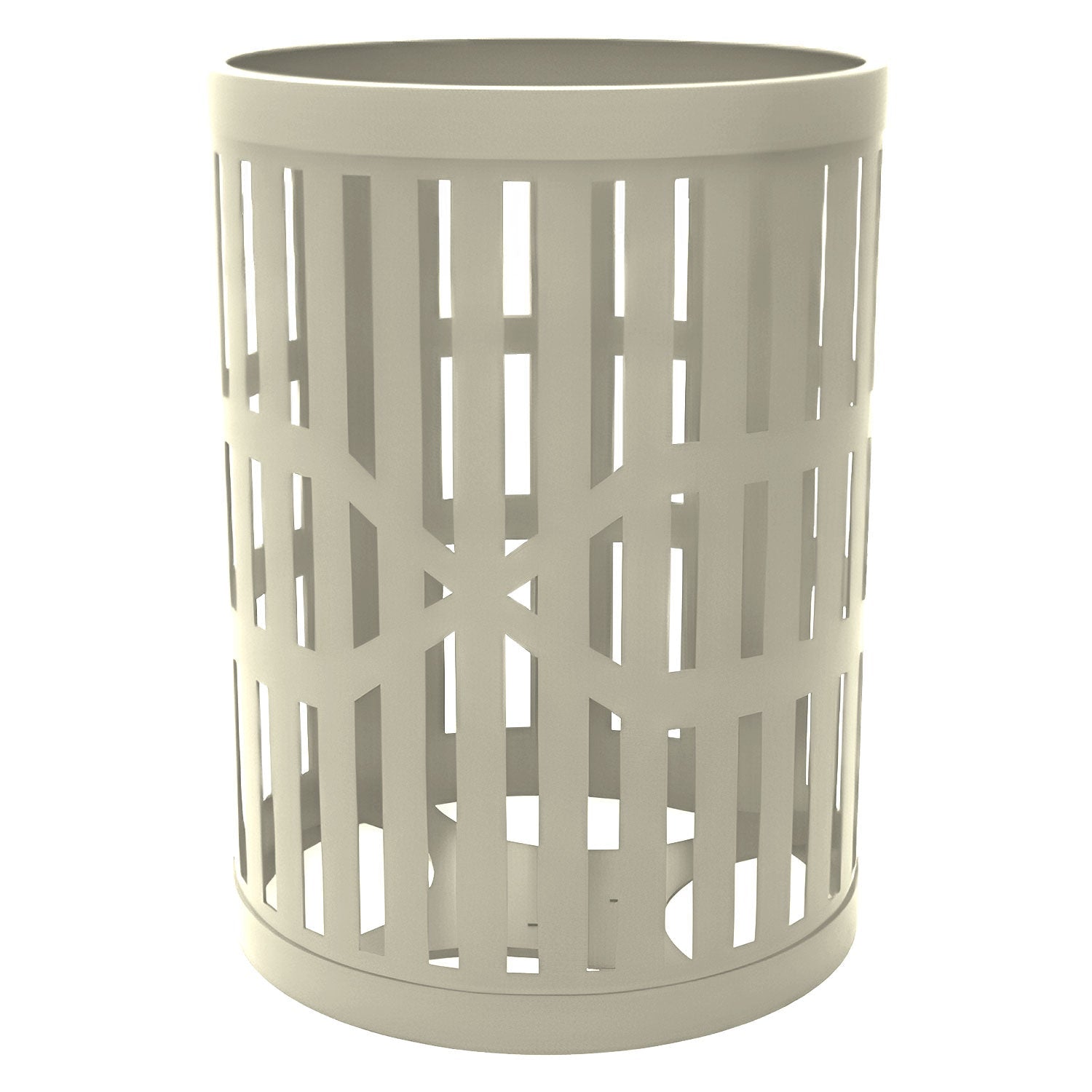 55 Gallon Trash Receptacles - Slatted Steel - Crowd Control Warehouse