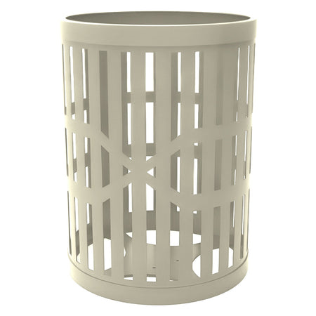 55 Gallon Trash Receptacles - Slatted Steel - Crowd Control Warehouse