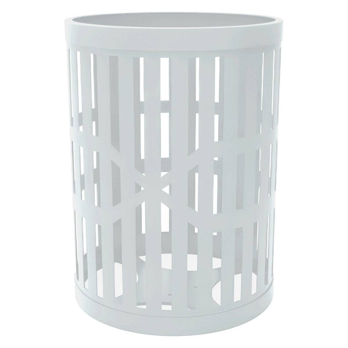 55 Gallon Trash Receptacles - Slatted Steel - Crowd Control Warehouse
