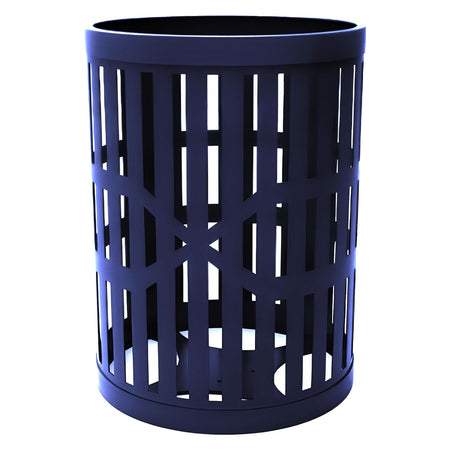 55 Gallon Trash Receptacles - Slatted Steel - Crowd Control Warehouse