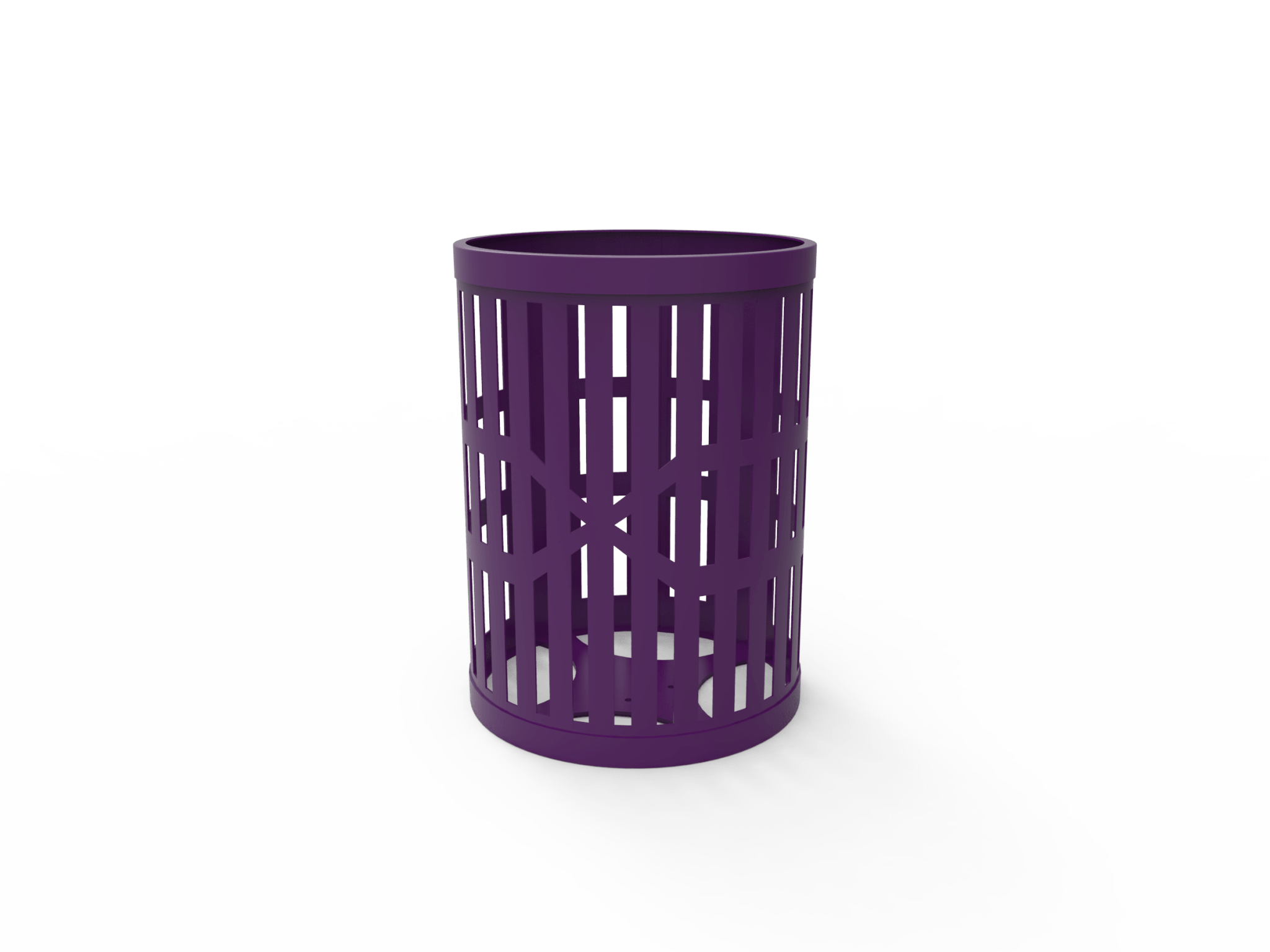 55 Gallon Trash Receptacles - Slatted Steel - Crowd Control Warehouse