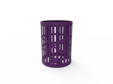 55 Gallon Trash Receptacles - Slatted Steel - Crowd Control Warehouse