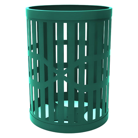55 Gallon Trash Receptacles - Slatted Steel - Crowd Control Warehouse