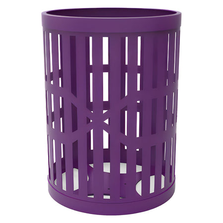 55 Gallon Trash Receptacles - Slatted Steel - Crowd Control Warehouse