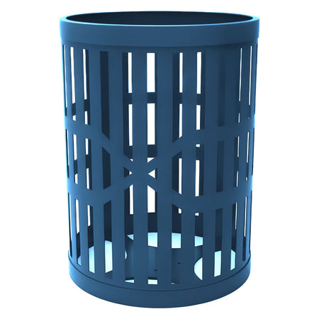 55 Gallon Trash Receptacles - Slatted Steel - Crowd Control Warehouse