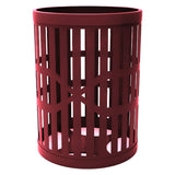 55 Gallon Trash Receptacles - Slatted Steel - Crowd Control Warehouse
