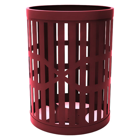 55 Gallon Trash Receptacles - Slatted Steel - Crowd Control Warehouse