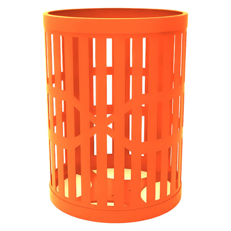 55 Gallon Trash Receptacles - Slatted Steel - Crowd Control Warehouse