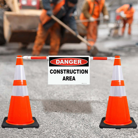 6 ft – 10 ft Retractable Traffic Cone Bar, Box of 20 - Crowd Control Warehouse