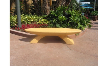 6 Ft. Modern Oval Backless Concrete Park Bench - Crowd Control Warehouse