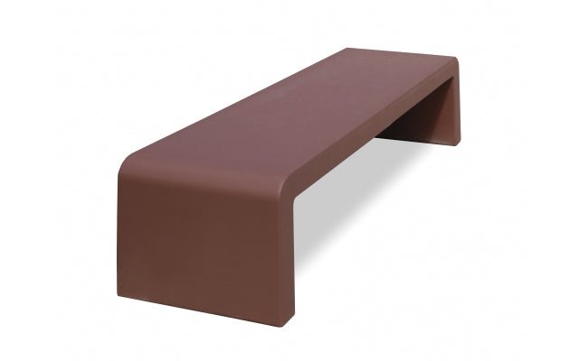 6 Ft. Modern Rounded Edge Concrete Park Bench Without Back - Crowd Control Warehouse