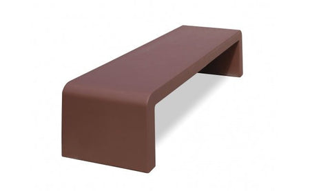 6 Ft. Modern Rounded Edge Concrete Park Bench Without Back - Crowd Control Warehouse