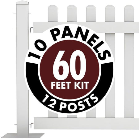60' White Picket Event Fencing Kit - Portable Crowd Control Barrier - Crowd Control Warehouse