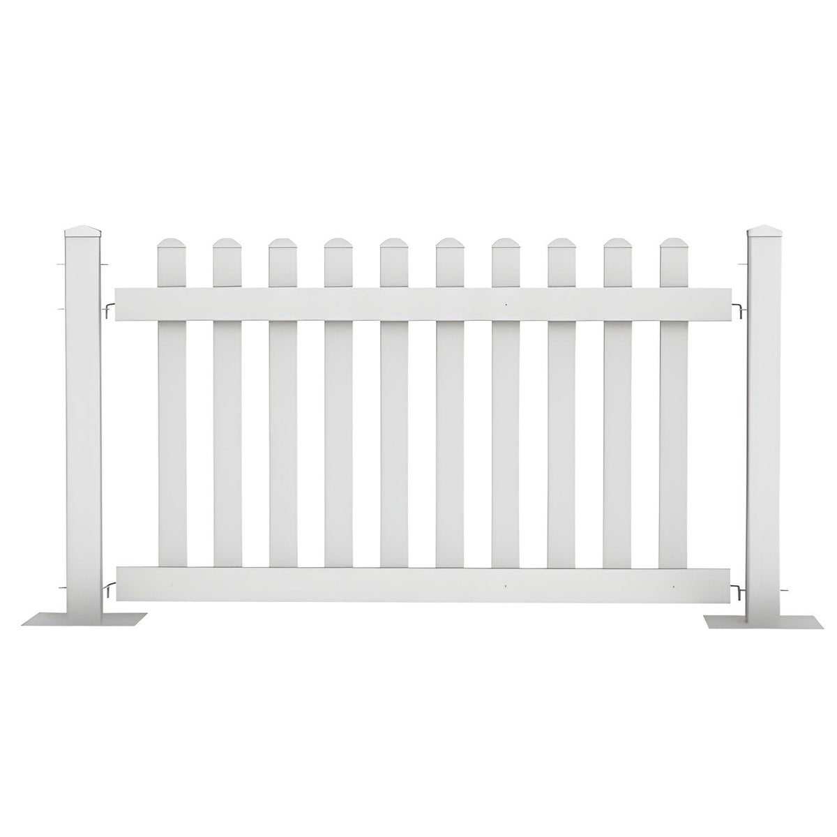 60' White Picket Event Fencing Kit - Portable Crowd Control Barrier - Crowd Control Warehouse