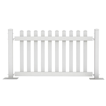 60' White Picket Event Fencing Kit - Portable Crowd Control Barrier - Crowd Control Warehouse