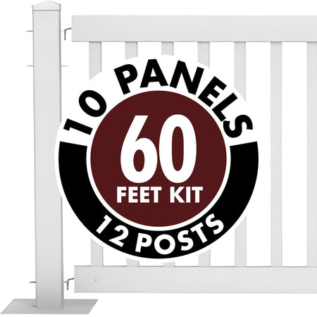 60' White Traditional Event Fencing Kit - Portable Crowd Control Barrier - Crowd Control Warehouse