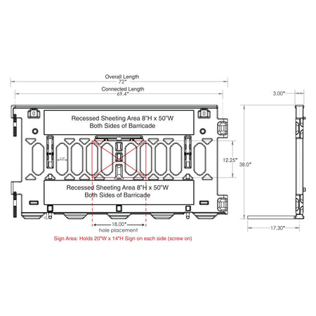 72" ADA Compliant Barricade System - Pedestrian & Crowd Control - Crowd Control Warehouse